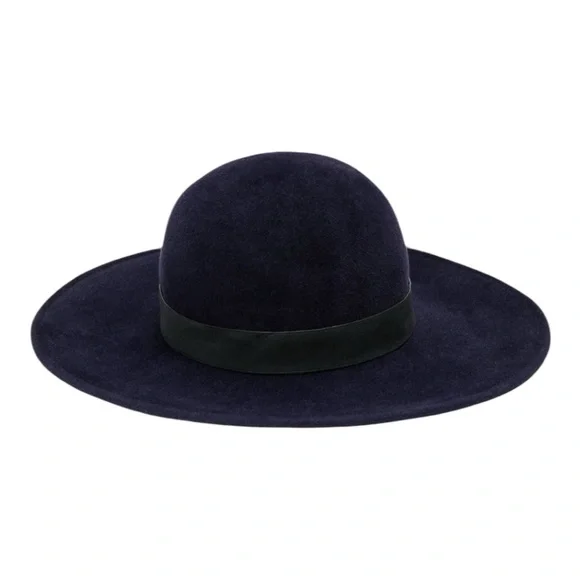 Theory Deep Navy Round-Brim Hat Gigi Burris Milliner NWT Our Interview With Hat Designer Gigi Burris | Who What Wear main image 4